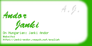 andor janki business card